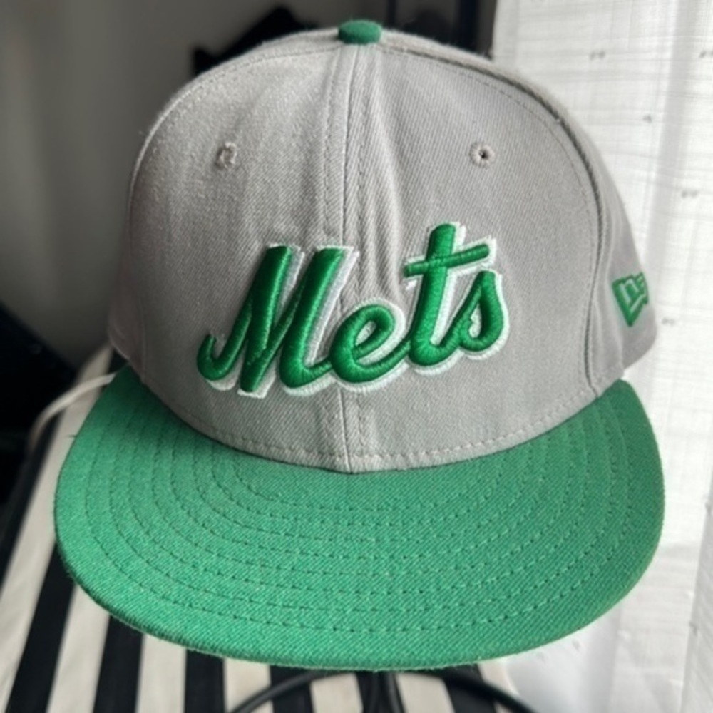 MLB NY Mets hat gray and green 7 3/8 size baseball fans